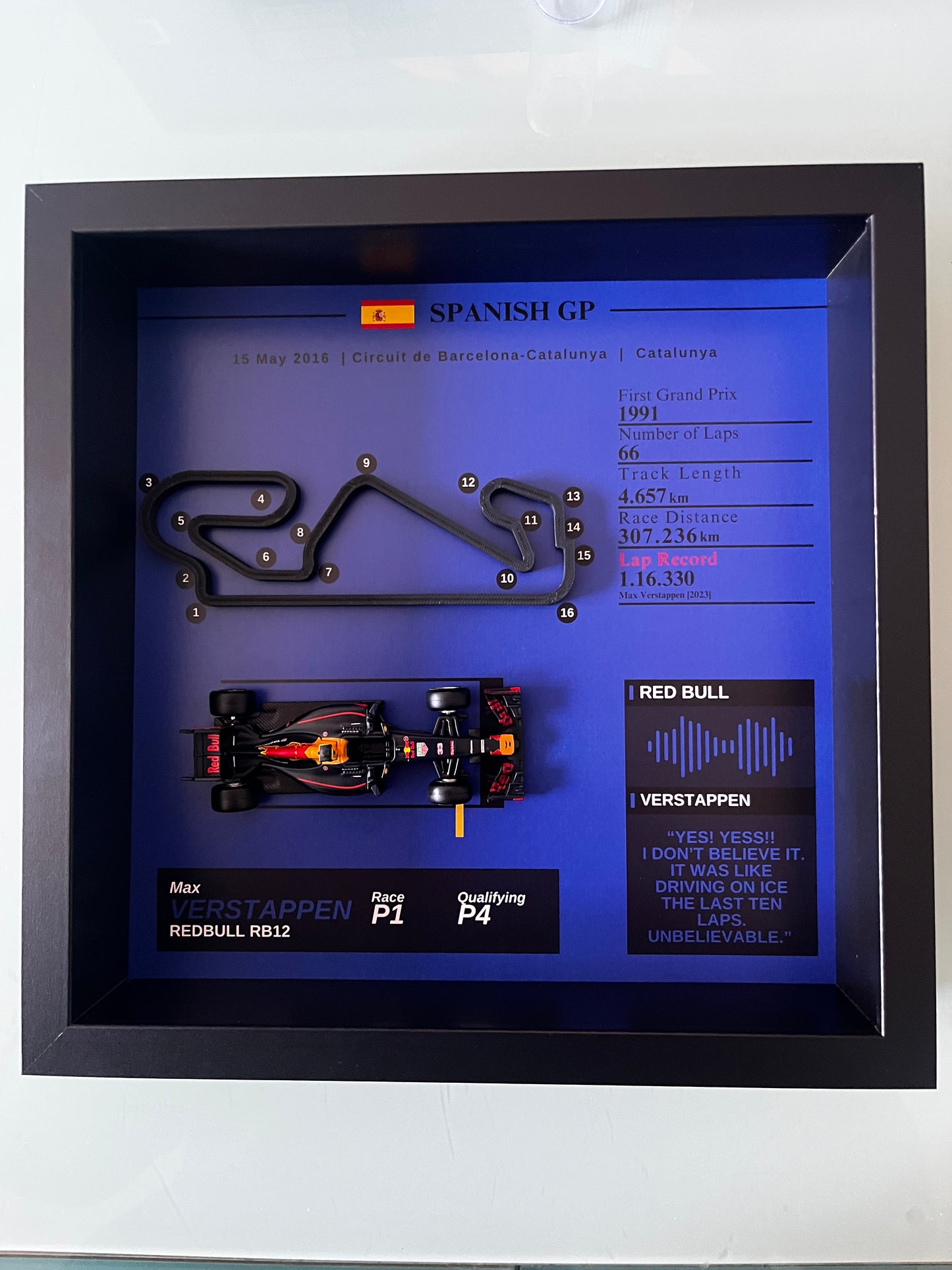 F1 2016 Spanish GP Max Verstappen First Win 3D Track Frame
