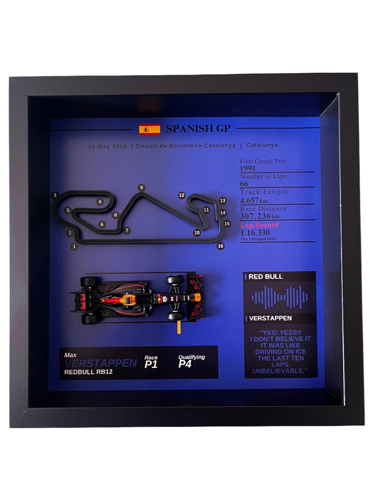 F1 2016 Spanish GP Max Verstappen First Win 3D Track Frame